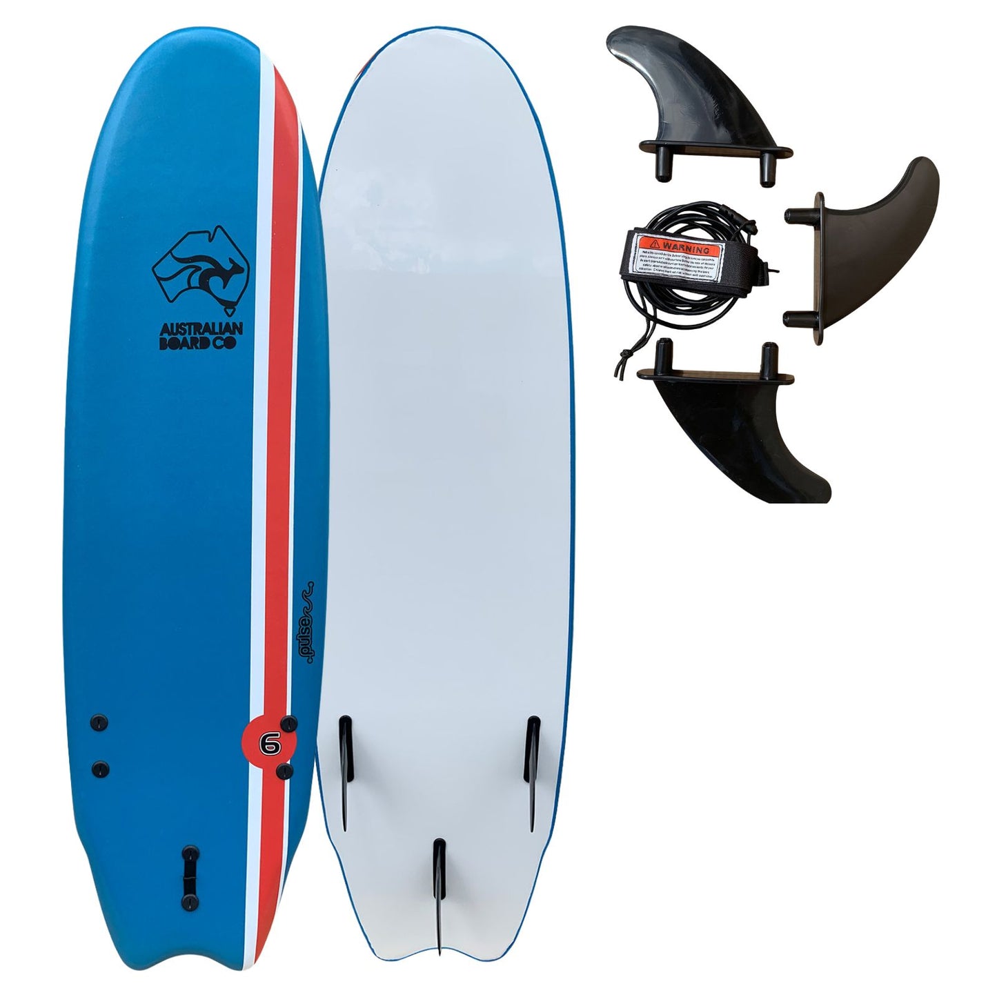 6ft Surfboard - Soft Foamie Surfboard for Learners and Beginners, Adults and Kids - 6ft Pulse from Australian Board Co